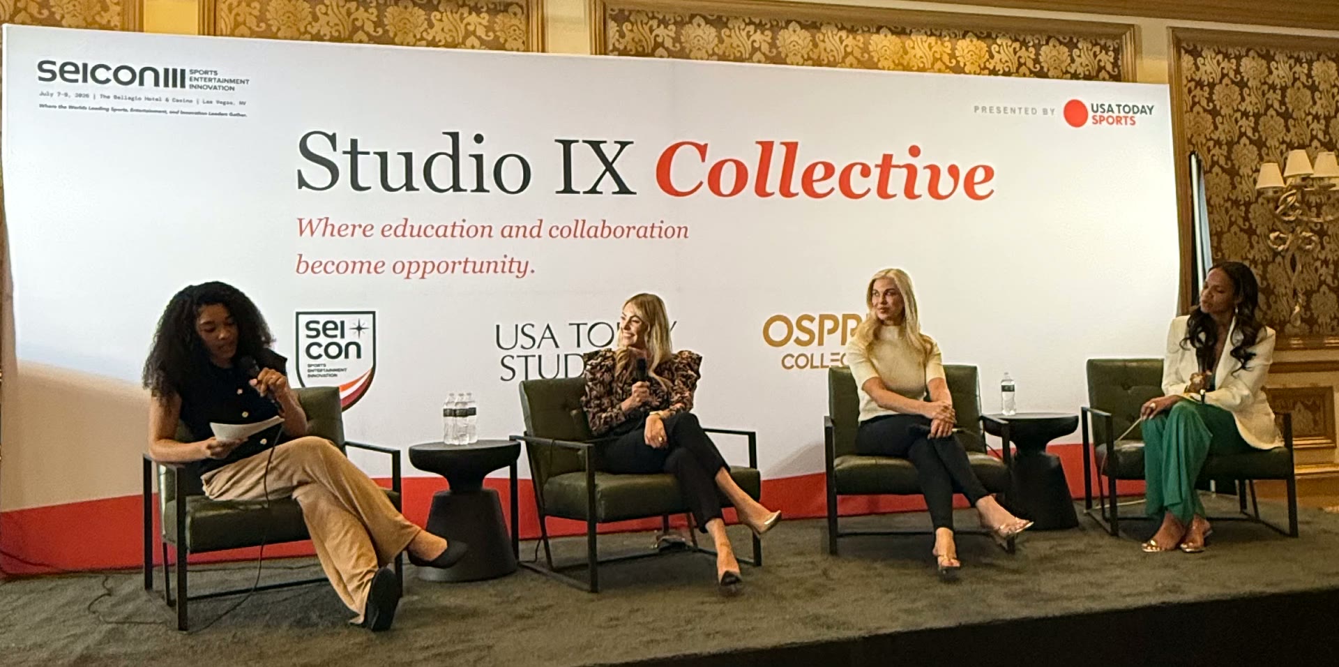 Studio IX Collective panel on stage at SEICON